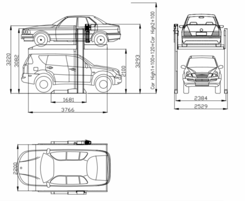 Sistema de Estacionamento Vertical STCP - Desenho Tecnico