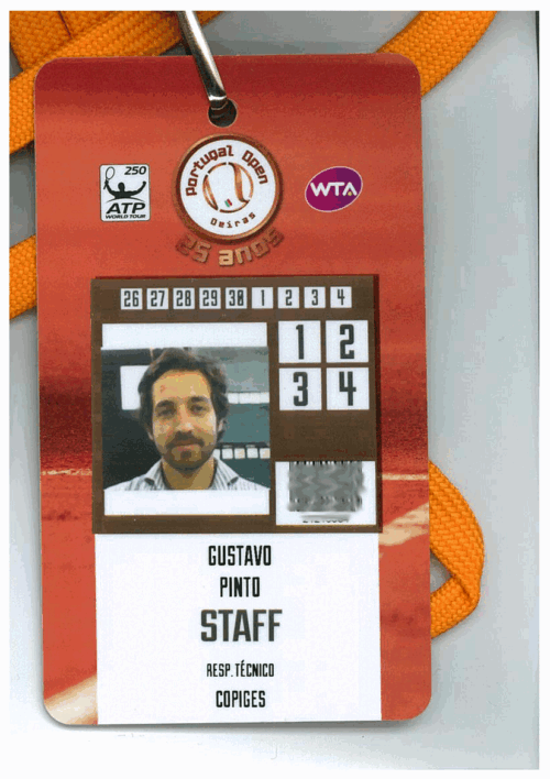 Frente da Credencial Portugal Open 2014